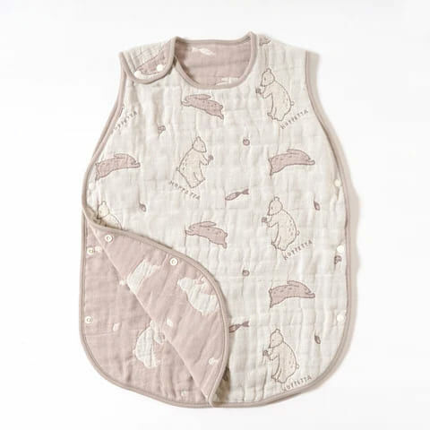 [日本製造🇯🇵Made in Japan] HOPPETTA Blanc Sleeper Toddler Kids Size Fluffy Gauze (6-layer Gauze) 動物森林六重紗防踢睡袋