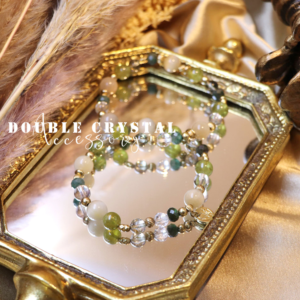 ☽◌* 迴廊的光影／白兔毛．沙佛萊．綠磷灰．綠髮晶