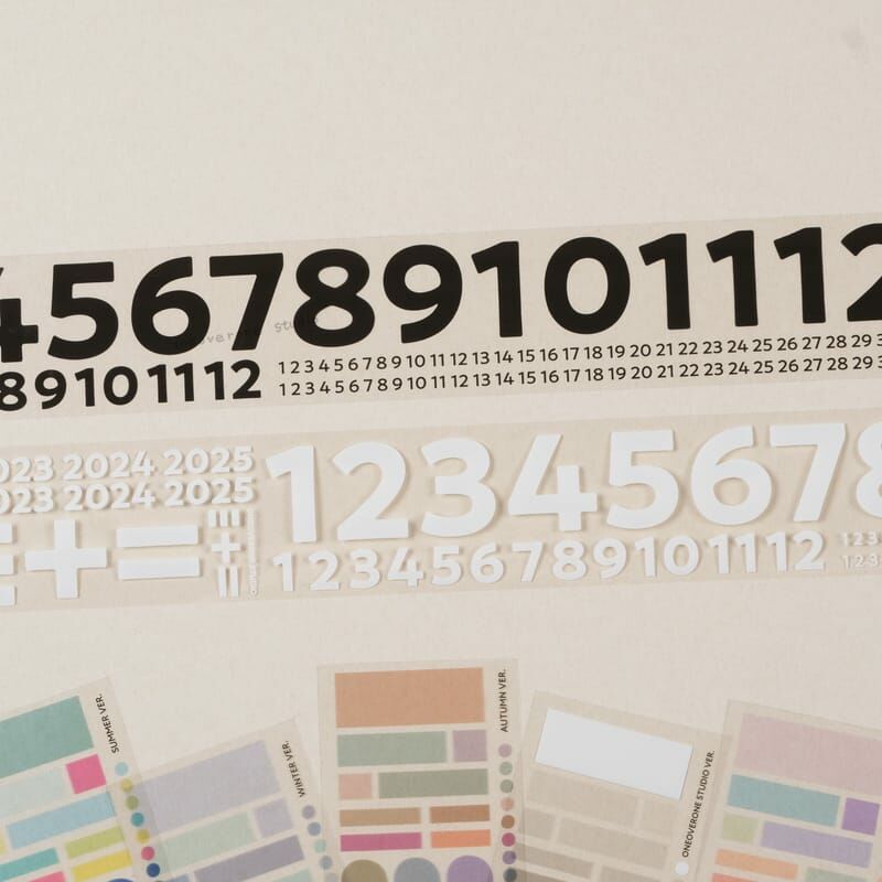 黑體數字 PET膠帶 (亮面/帶離型紙) ｜1/1工作室
