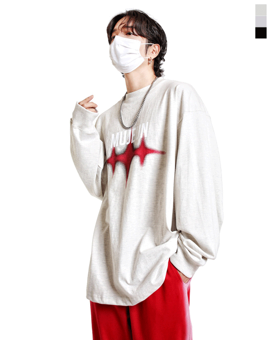 無線高密度棉寬鬆運動衫大學T