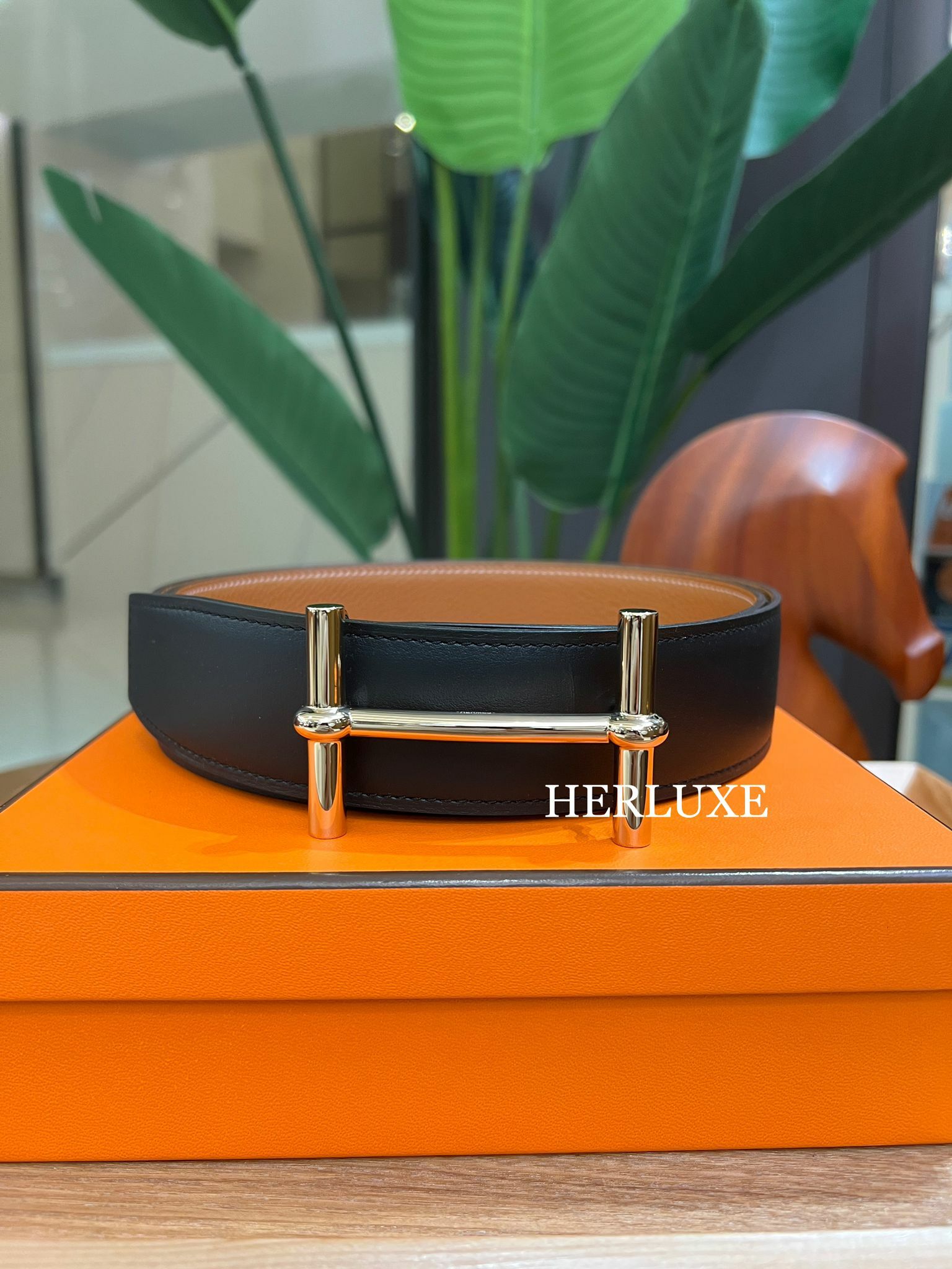 H d'ancre belt 38mm CP noir/gold
