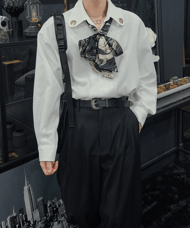 Marvel孔眼圍巾襯衫