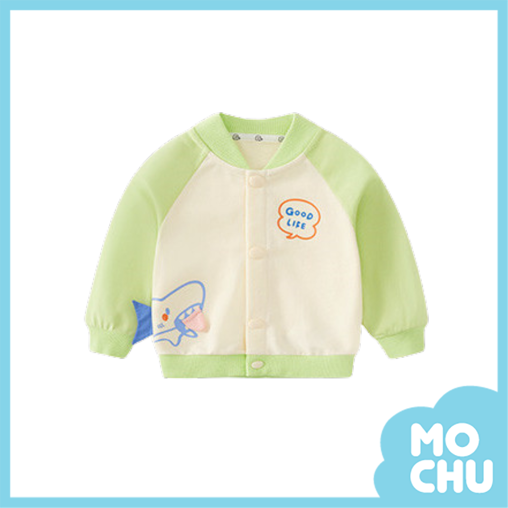 張嘴大鯊魚螺紋領口外套