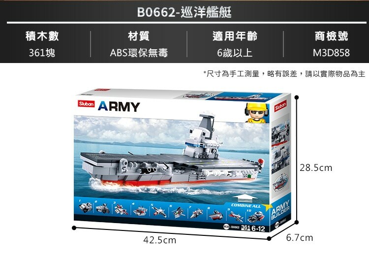 Sluban變形合體積木-巡洋艦艇B0662