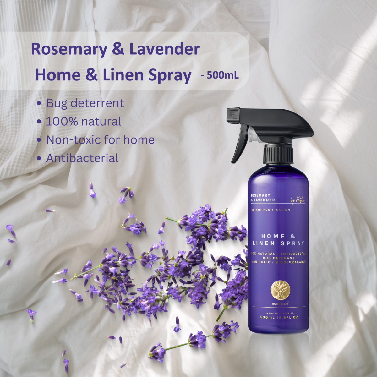 Nontre - 家居及床上用品清新噴霧 薰衣草與柑橘, 500 毫升