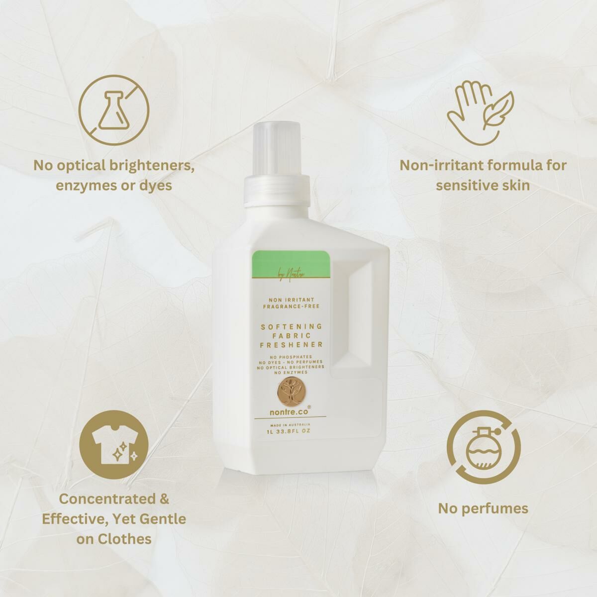 Nontre - 無香味無刺激清新衣物柔順劑, 1公升
