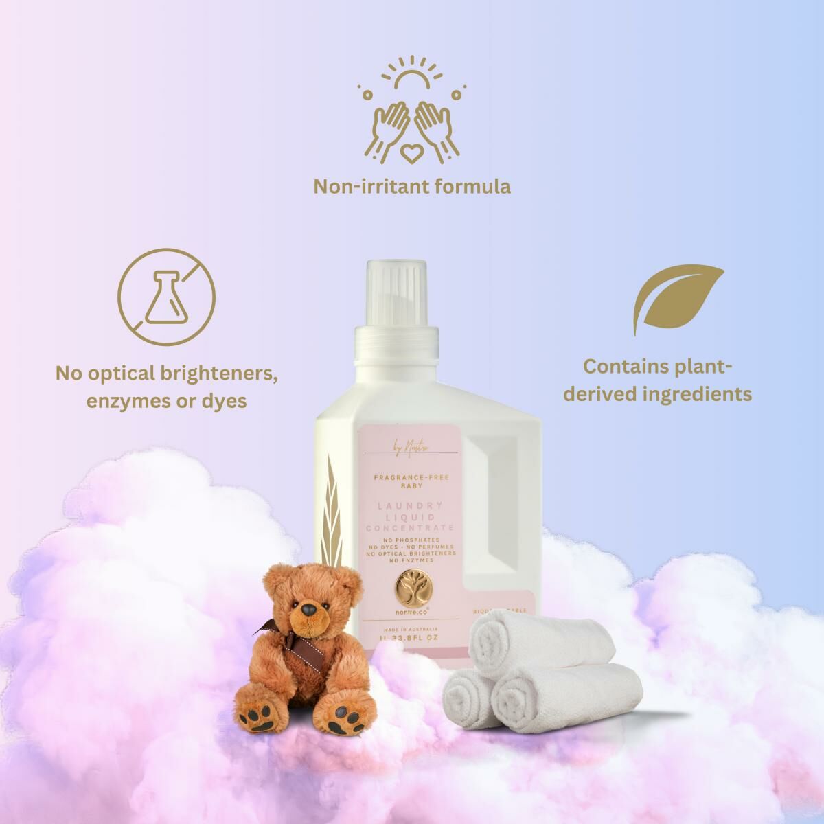 Nontre - 無香味濃縮嬰幼兒專用洗衣液, 1公升