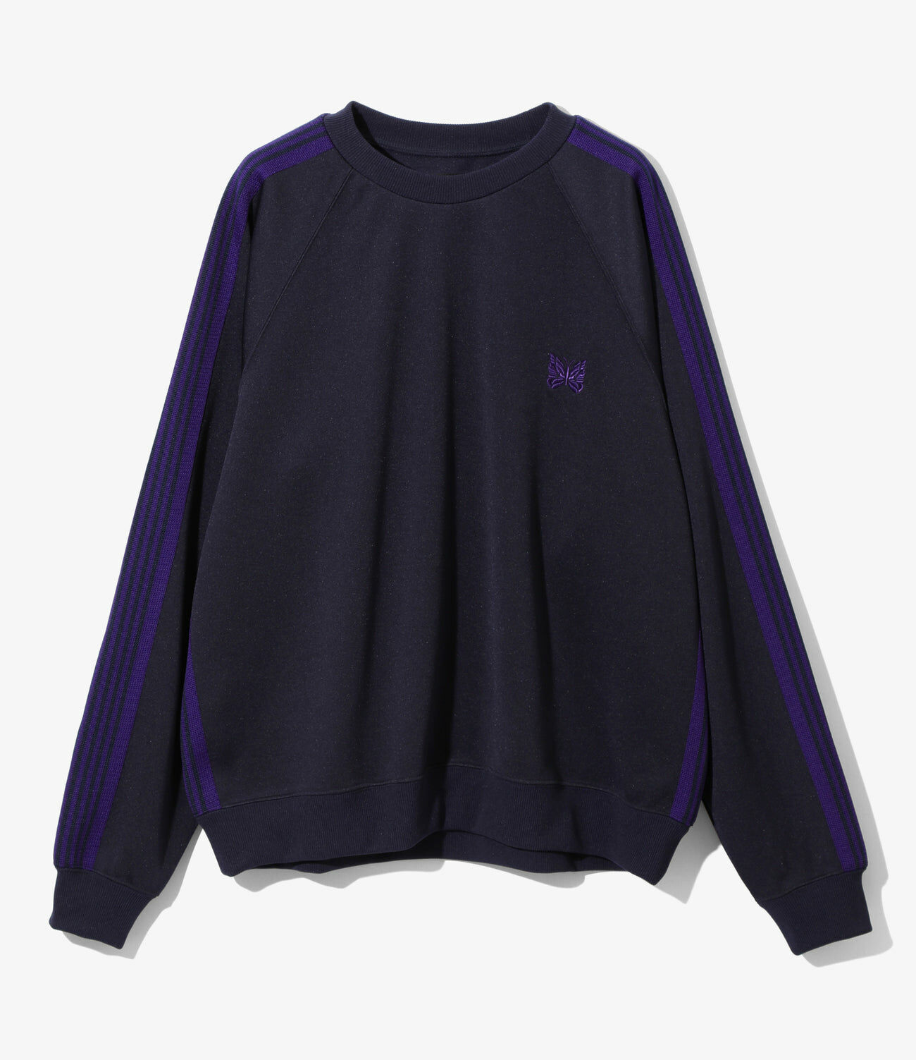 NEEDLES TRACK CREW NECK SHIRT - NAVY