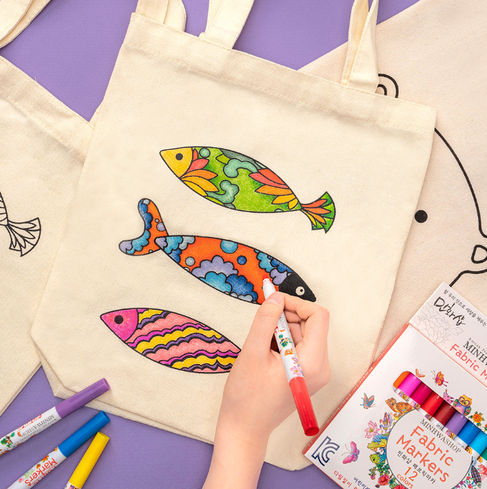 韓國DIY帆布包環保耐用中型布袋 A78710