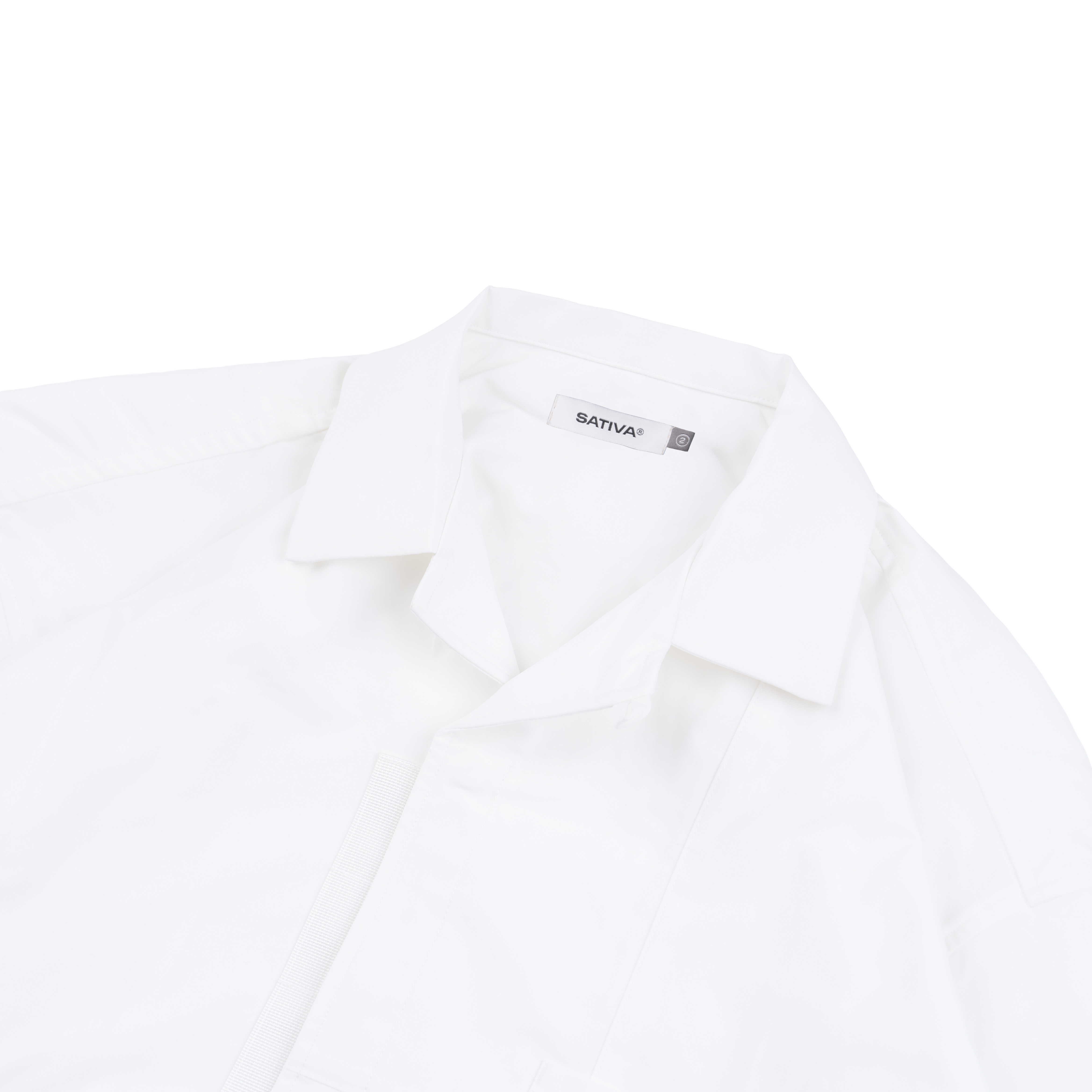 H.BK-02 "Banded-Collar" Pocket Shirt - White