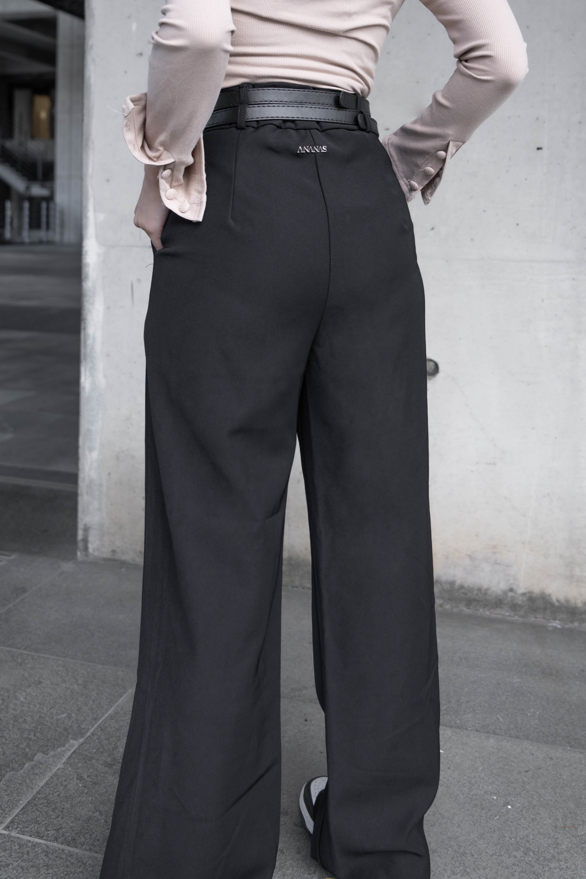 [ Ananas自訂款✨] 雙皮帶西裝直筒褲