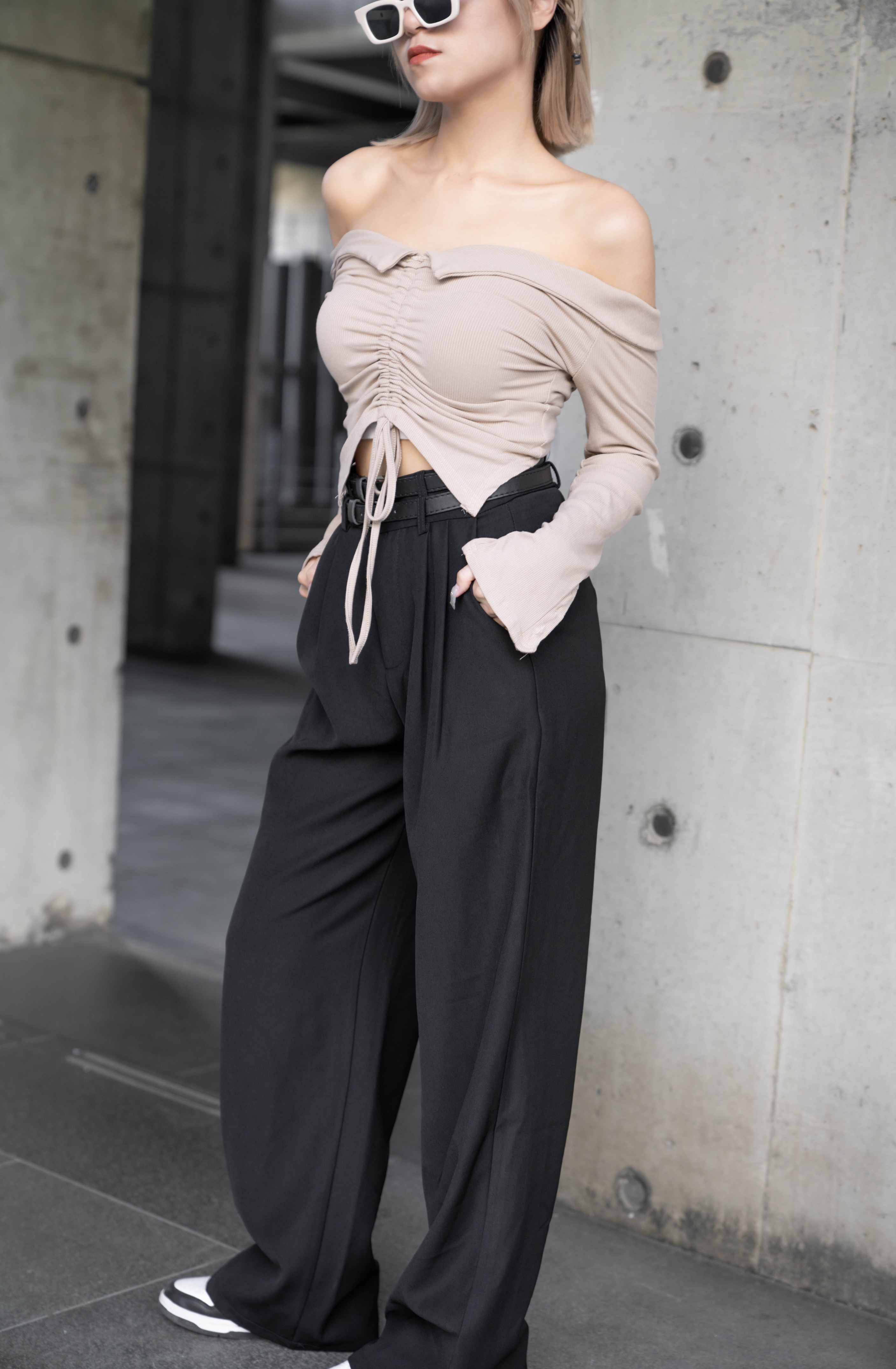 [ Ananas自訂款✨] 雙皮帶西裝直筒褲