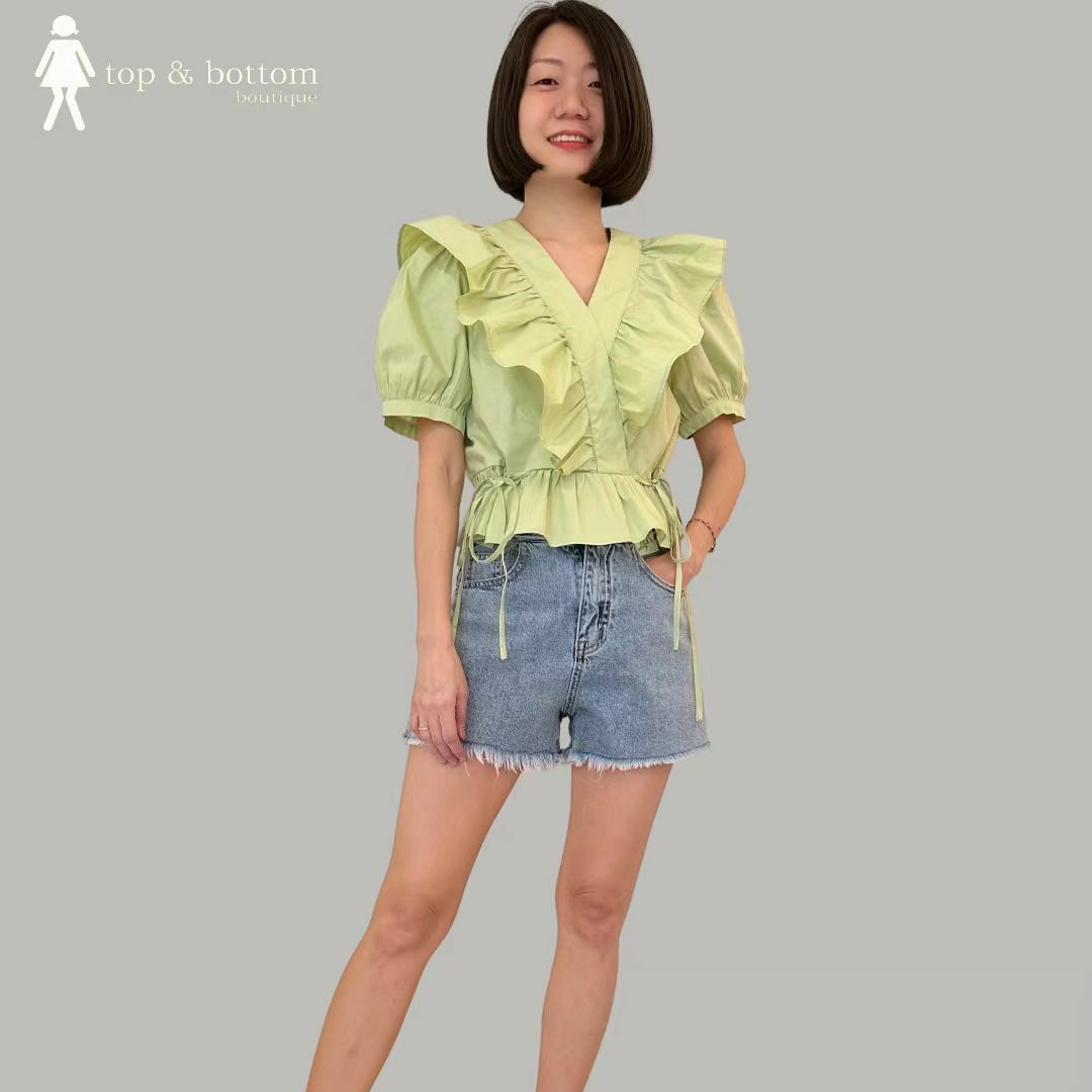 S/SLEEVE RUFFLED BLOUSE