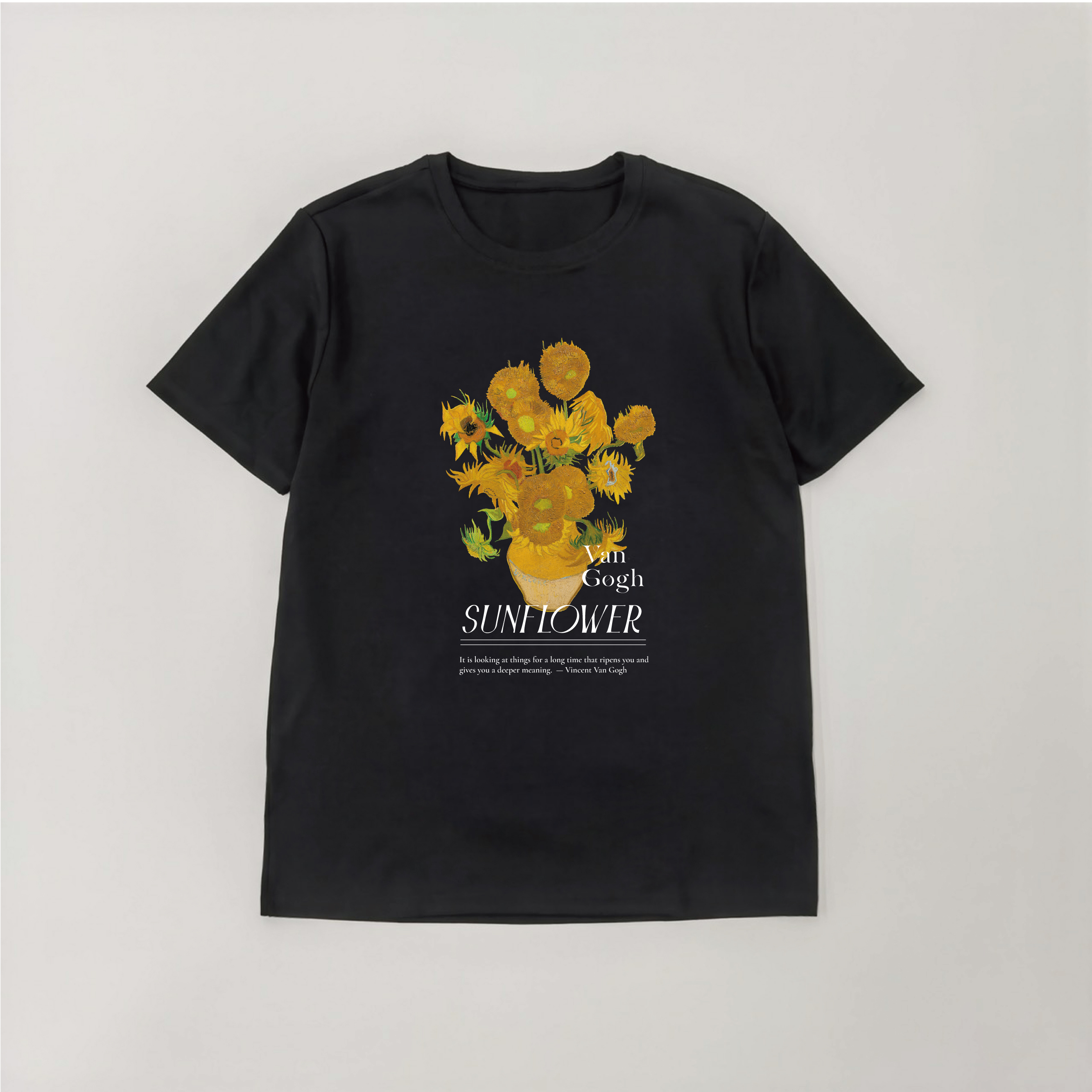 藝術T恤｜梵谷《向日葵》黑