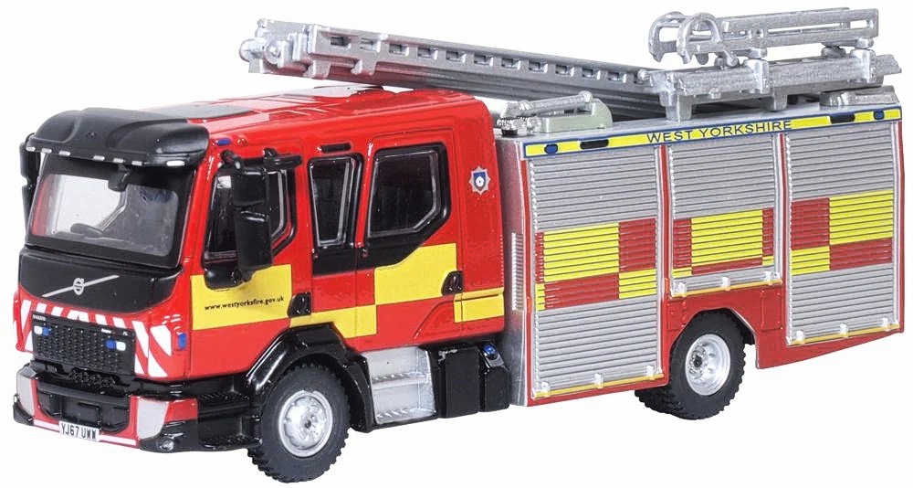 1/76 OXFORD Volvo FL Emergency One Pump Ladder West Yorkshire (76VEO001)