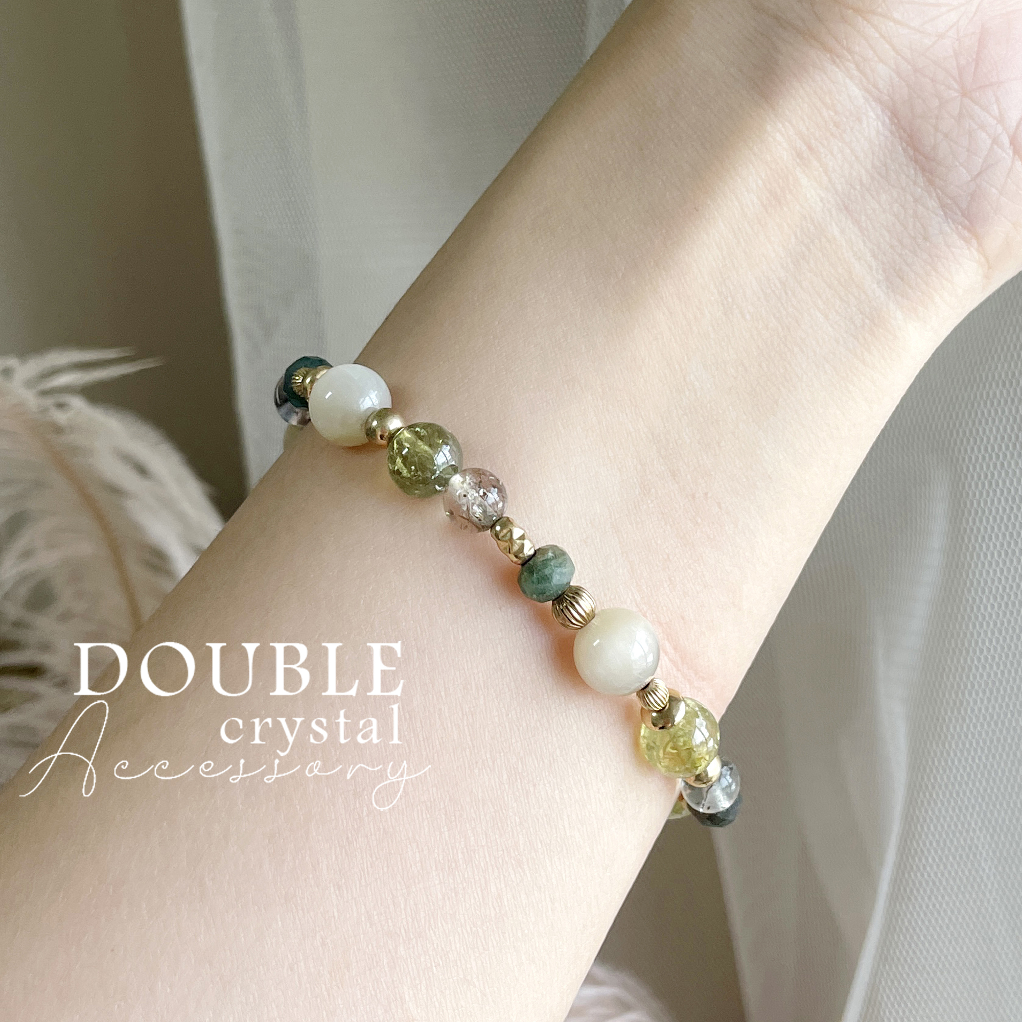 ☽◌* 迴廊的光影／白兔毛．沙佛萊．綠磷灰．綠髮晶