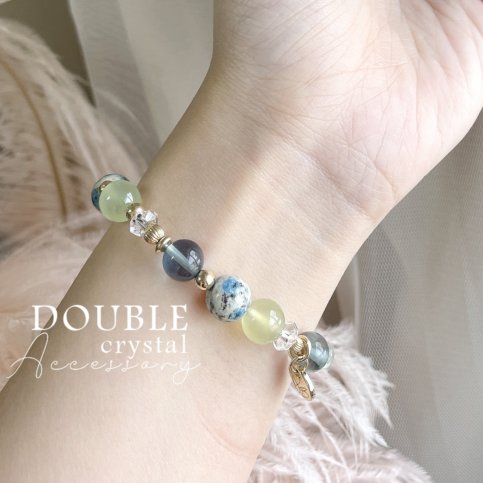 ☽◌* 遠古的淨水／K2 Blue．金葡萄石．藍螢石．綠螢石