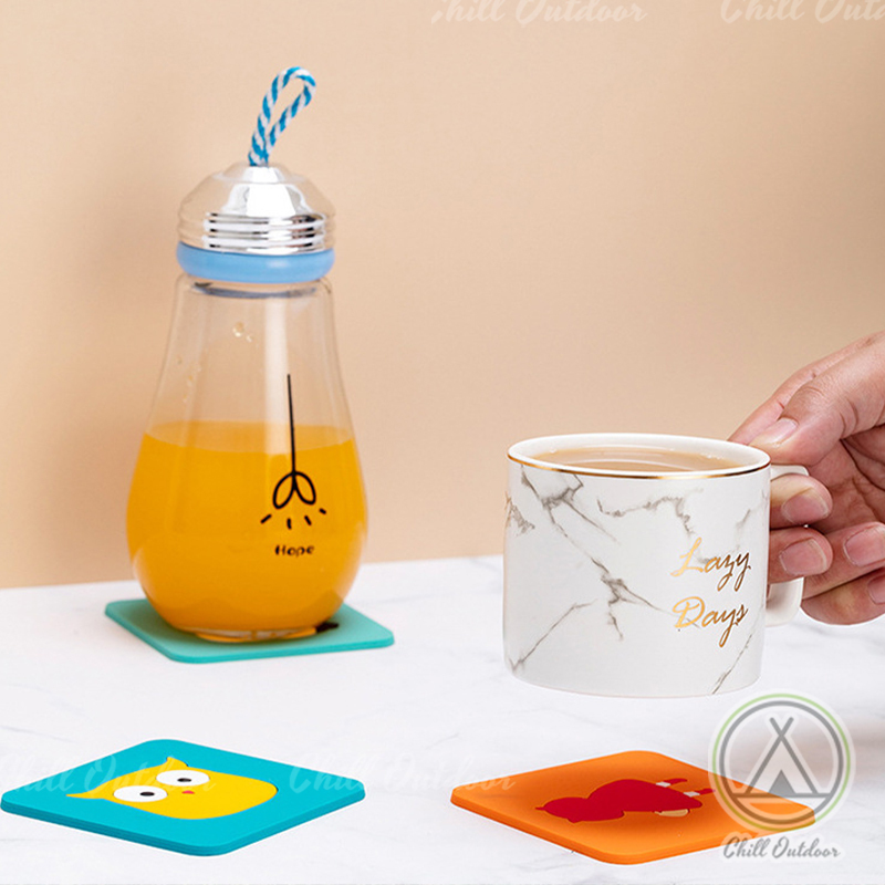 可愛矽膠防燙杯墊 5入一組