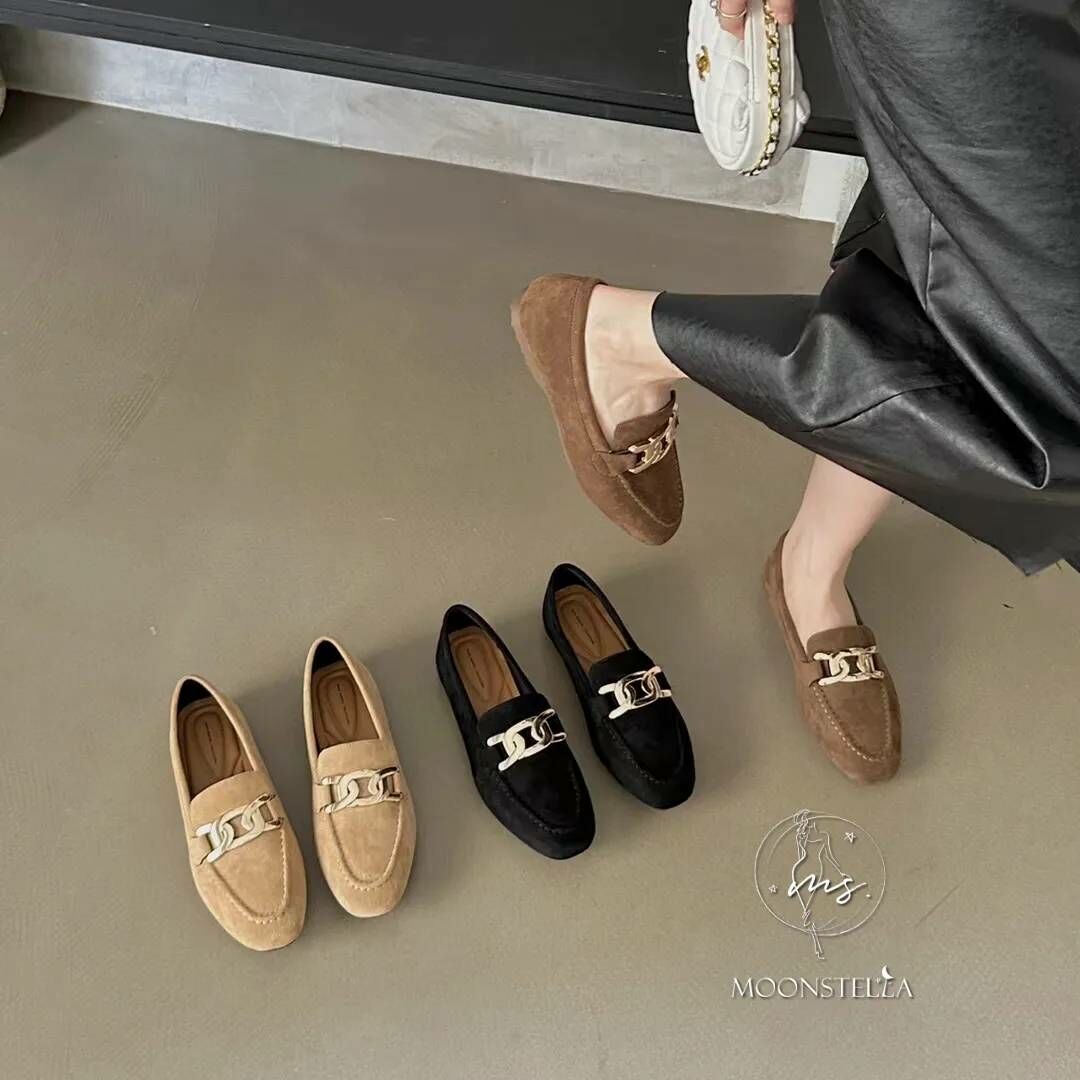 質感扣環奶奶鞋