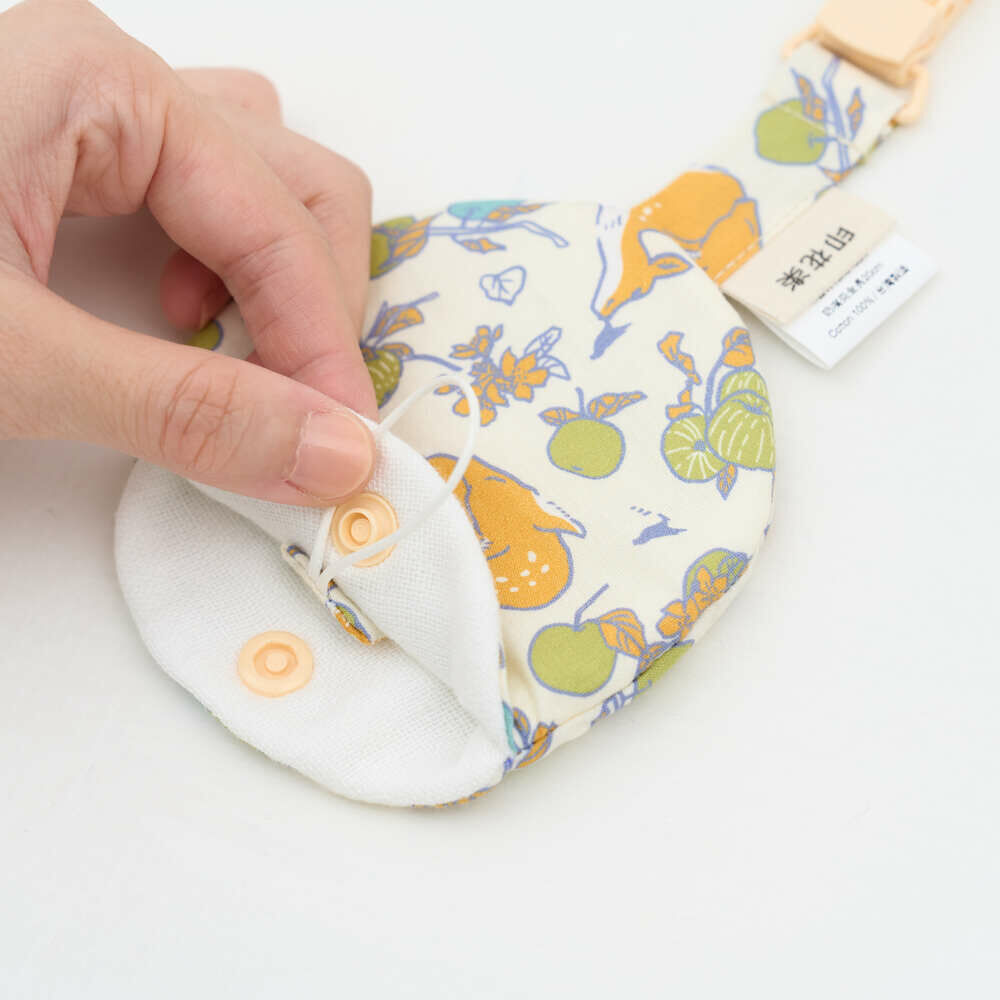 Fabric Pacifier Clip/Joyful Forest /Formosan Sika Deer & Apple