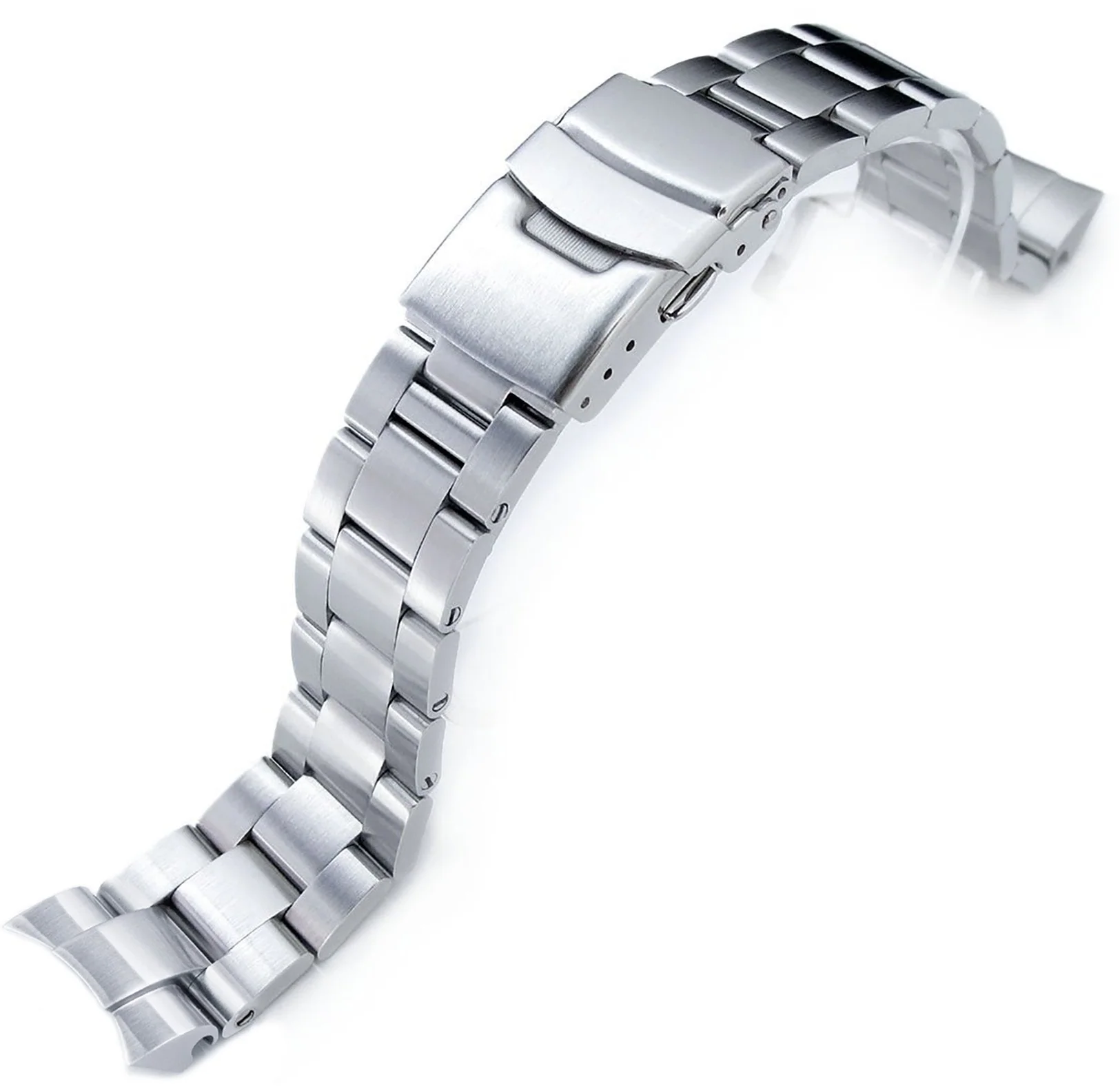 萬年鐘錶 - 太空人錶帶 SEIKO精工太陽能三眼計時專用代用帶 實心超級三板式不鏽鋼拉砂錶帶  SS201803B050