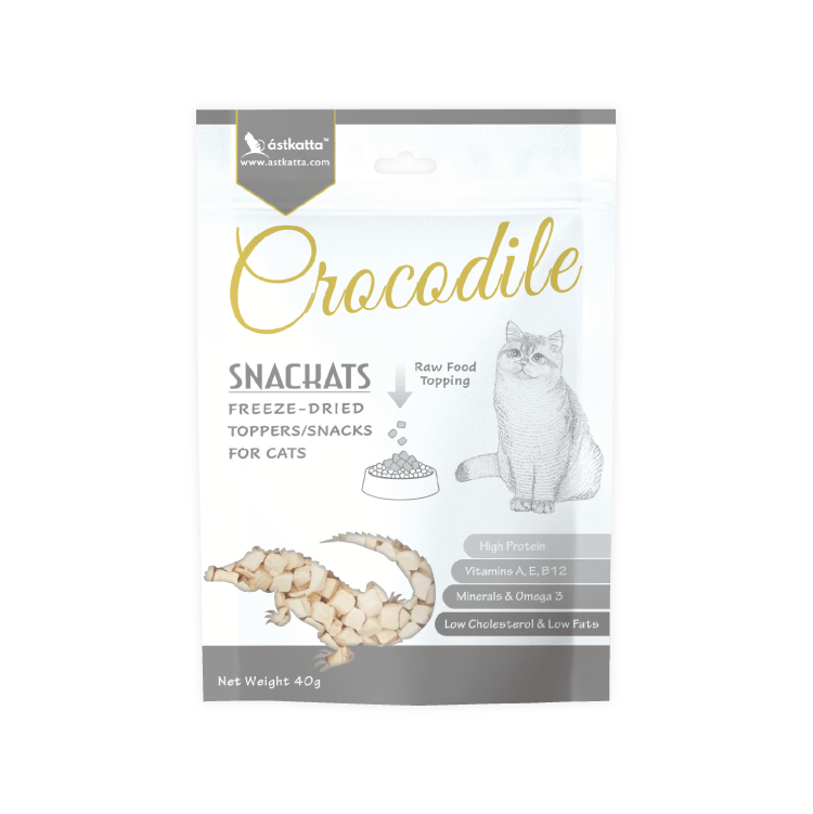 Astkatta 凍乾脫水貓小食 - 鱷魚肉+Omega3 (黑色) 40g