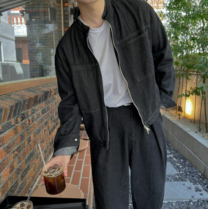 淨色拉鍊外套 Lowell-001JK