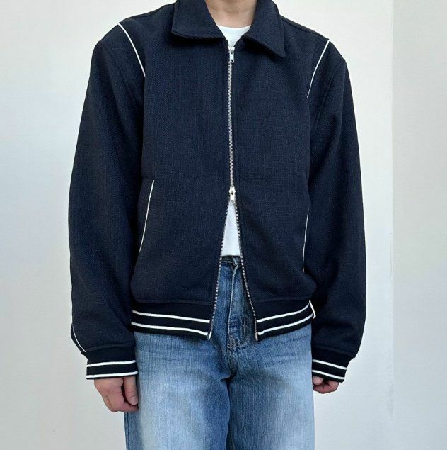 淨色恤衫領拉鍊外套 Lowell-009JK