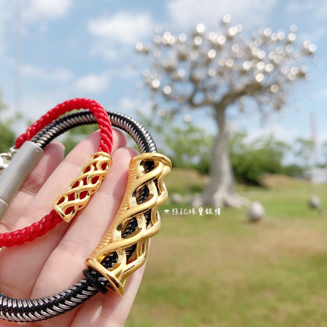交織浪漫 情侶編織金手鍊