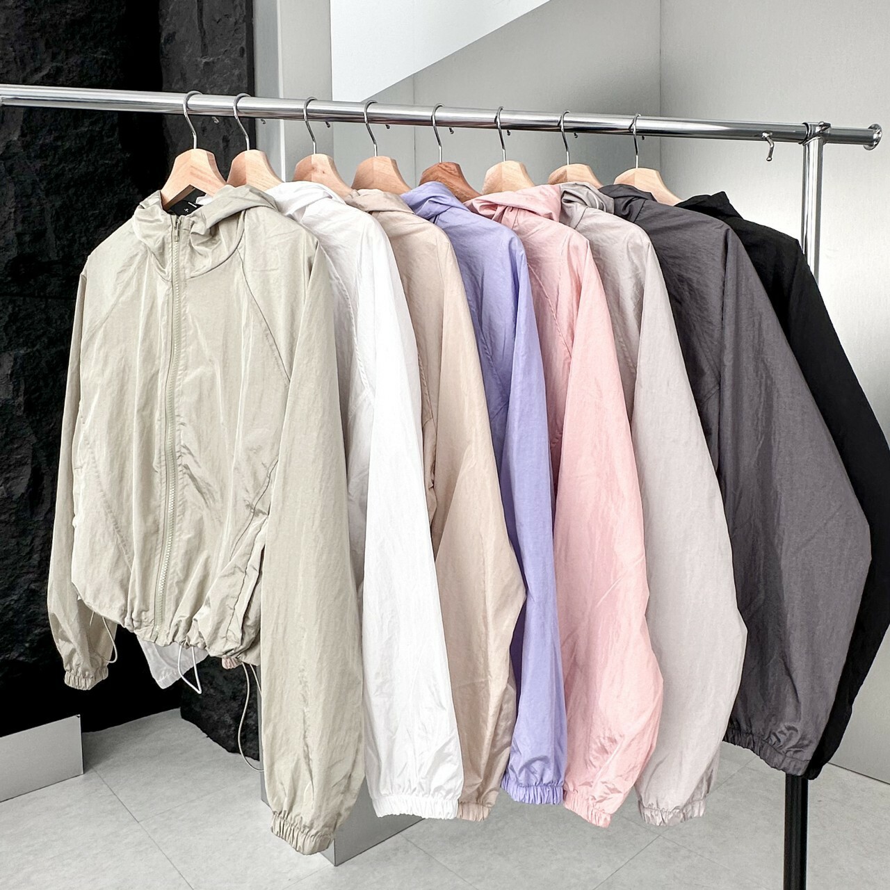 #98115 Y2K 鬆緊拉繩防風短版外套