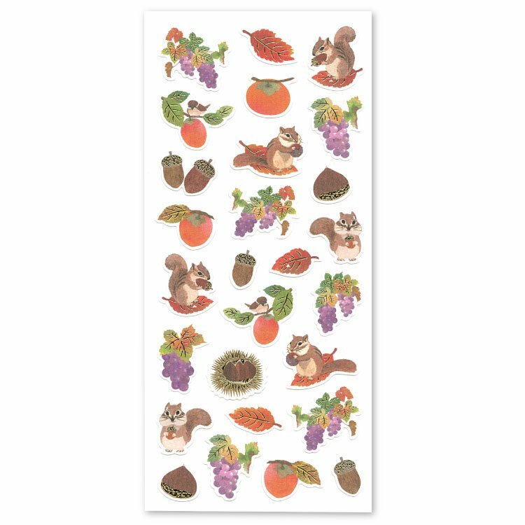 小松鼠 秋季 手帳貼紙｜日本ACTIVE CORPORATION