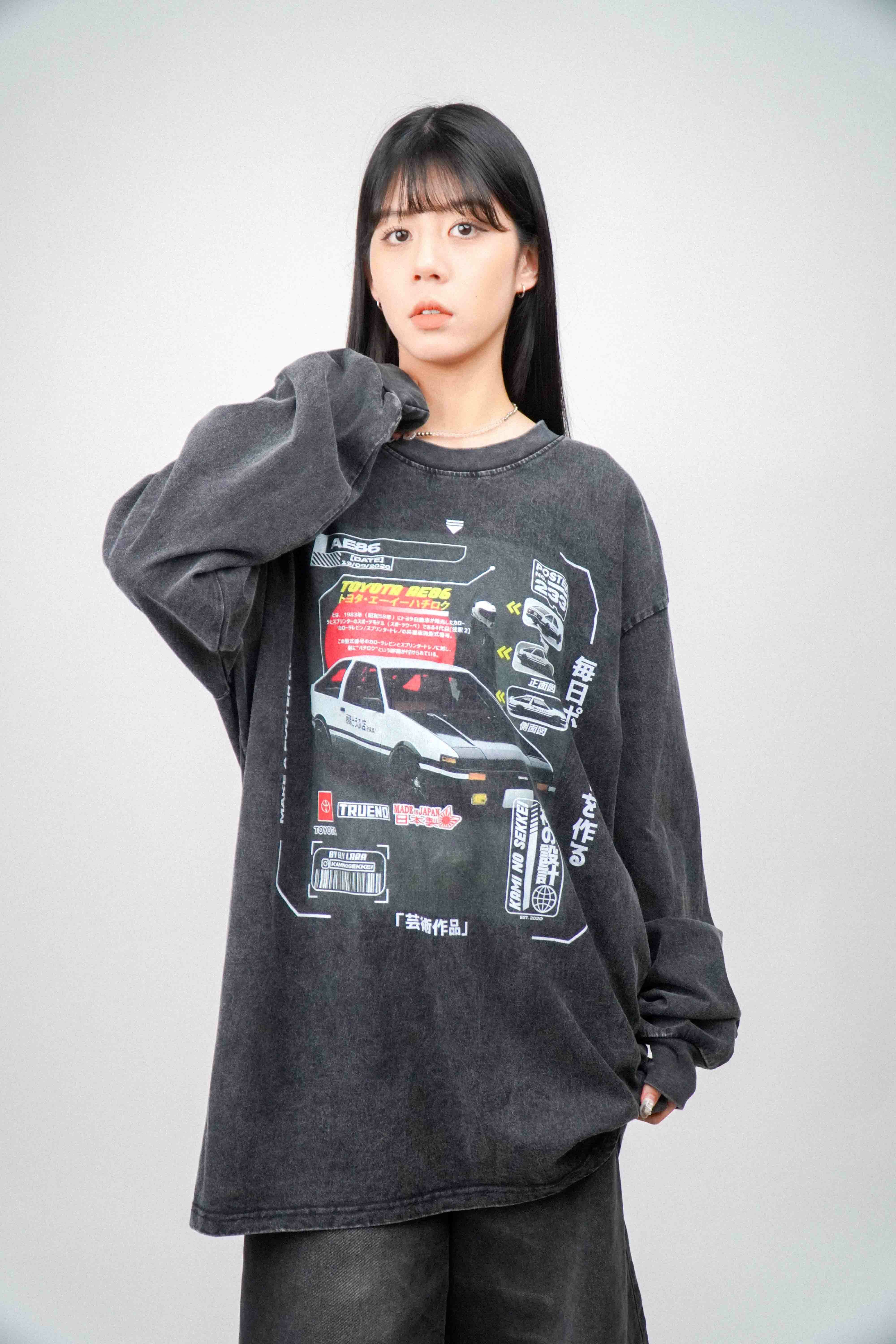 『Always_Good』翻玩 頭文字D AE86 水洗 薄長TEE