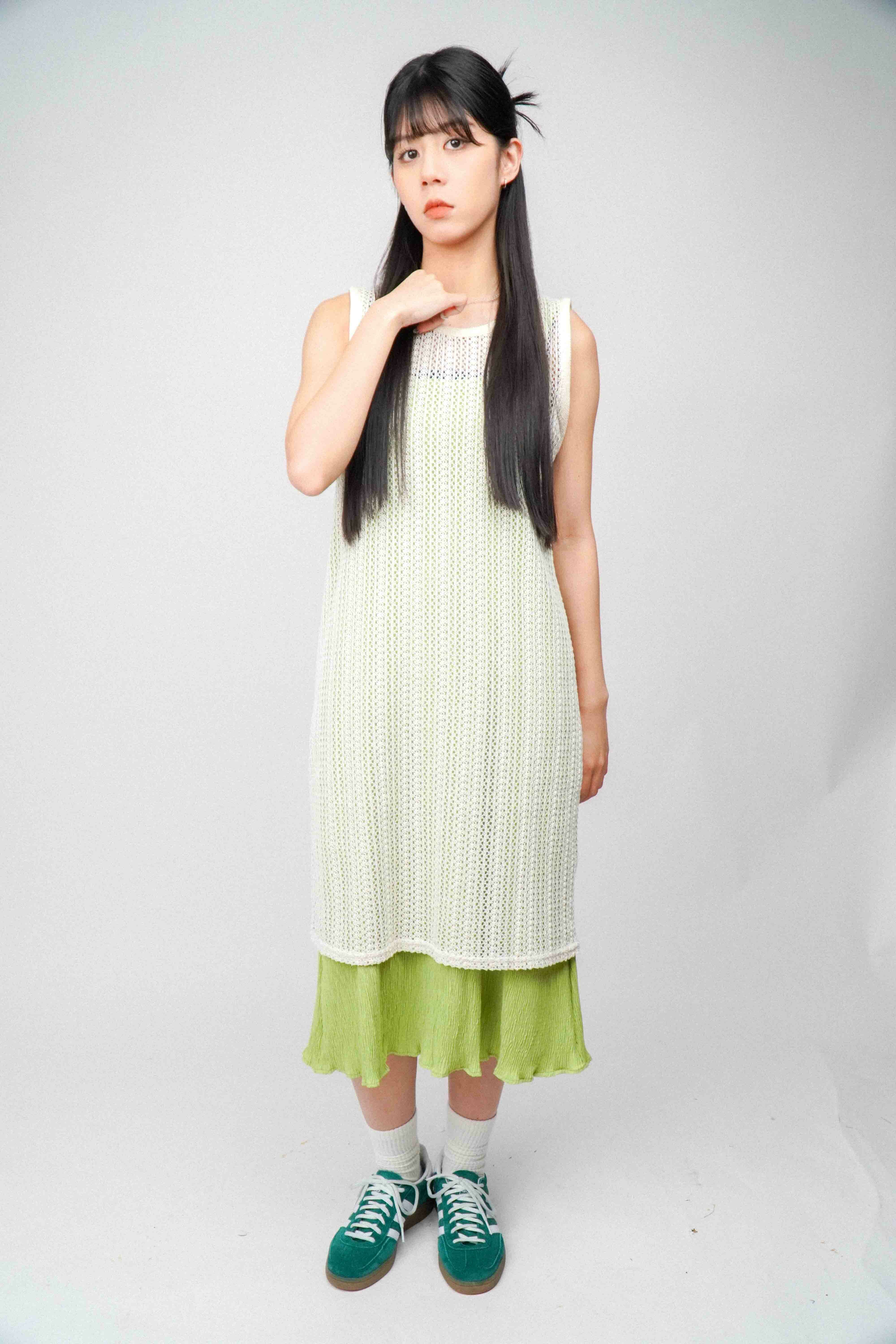 『Always_Good』復古 兩件式 透膚 連身裙