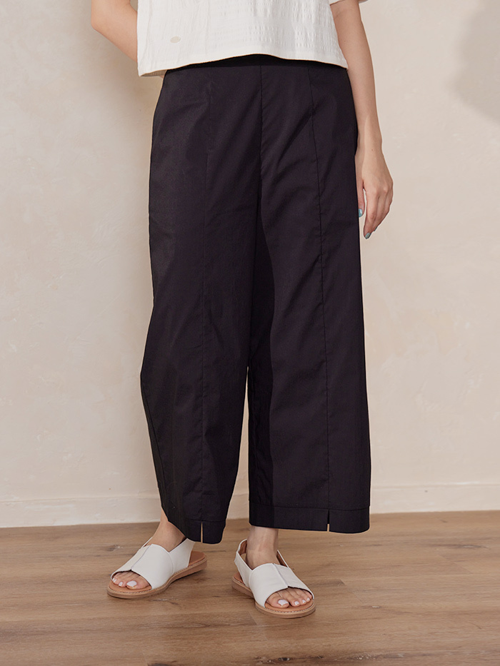 自在切角9分寬褲-入夜