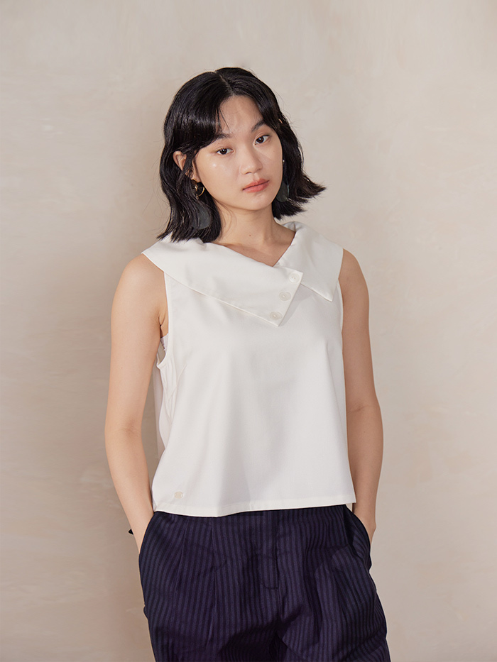 親親翻領造型無袖上衣-日出