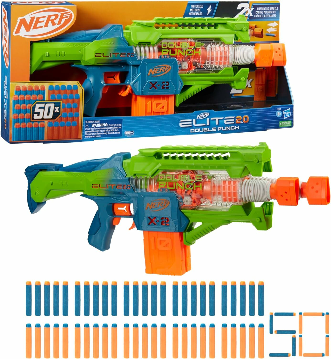 《 NERF 樂活打擊 》 NERF 菁英系列 雙擊終結者電動射擊器 F6364 SA00