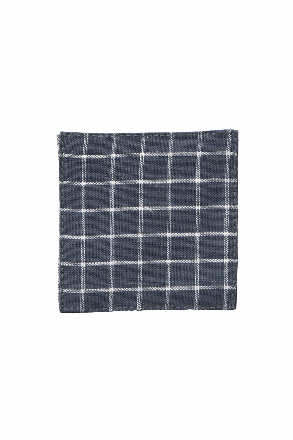 fog - 亞麻杯墊 / 藍底白線窗櫺格紋