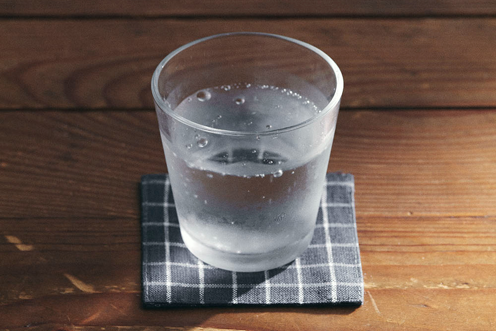 fog - 亞麻杯墊 / 藍底白線窗櫺格紋