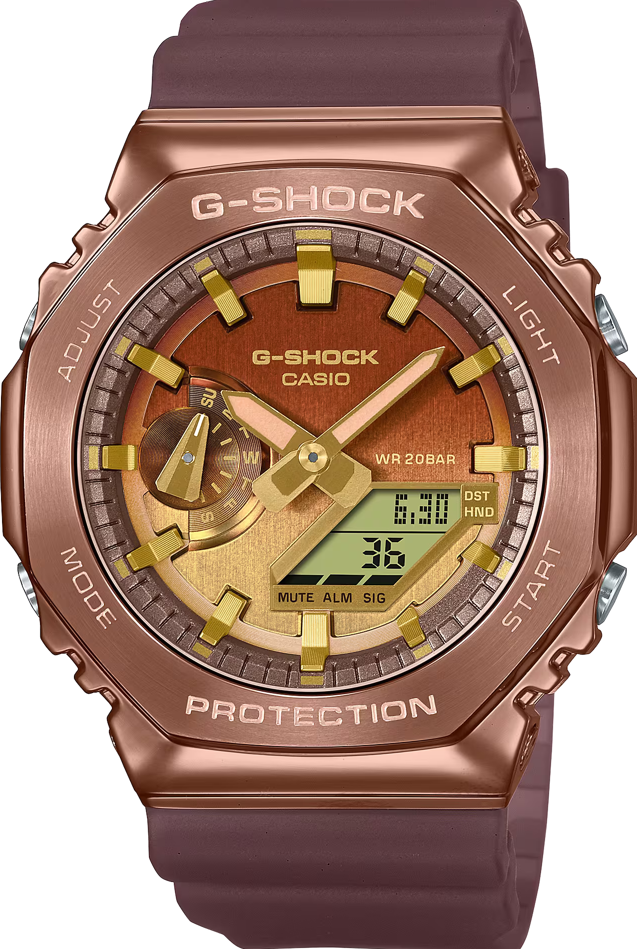 萬年鐘錶 - G-SHOCK  豪華風格不鏽鋼系列八角錶殼系列電子錶 GM-2100CL-5A 錶徑 : 44.4 mm