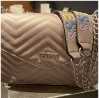 [S] GUESS AA891221 COLETTA SHOULDER BAG,PINK METALLIC, 190231748335 (SGU458)