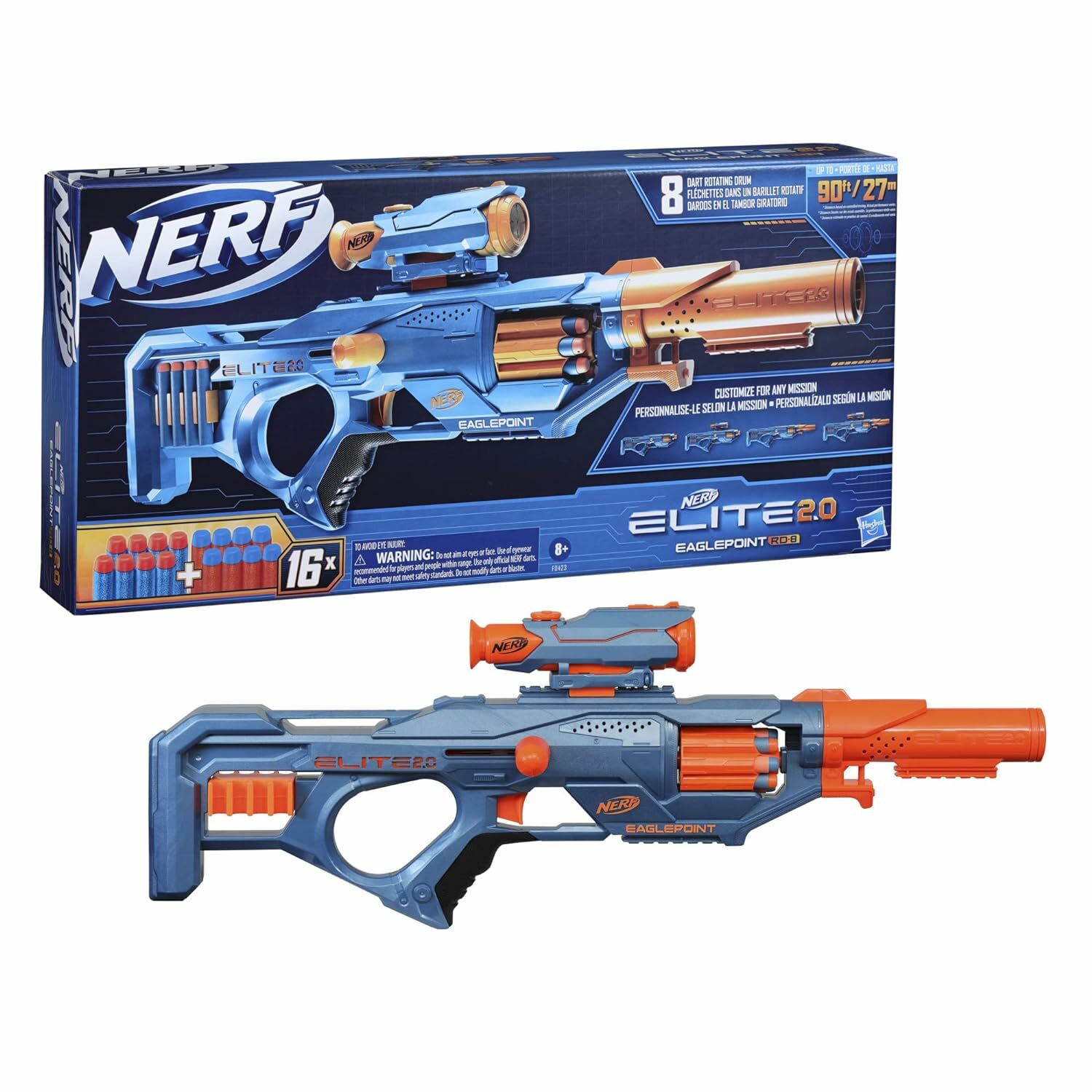 《 NERF 樂活打擊 》 NERF 菁英系列 鷹眼突擊RD-8射擊器 F0424
