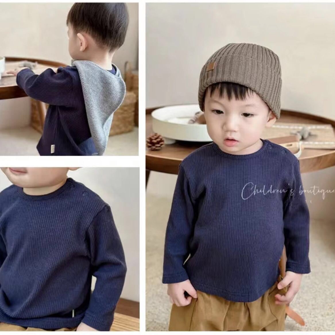 基礎四色純棉圓領上衣