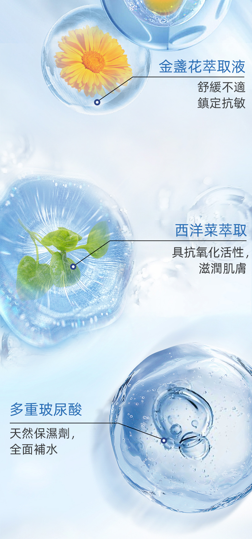 金盞花萃取_西洋菜萃取_玻尿酸