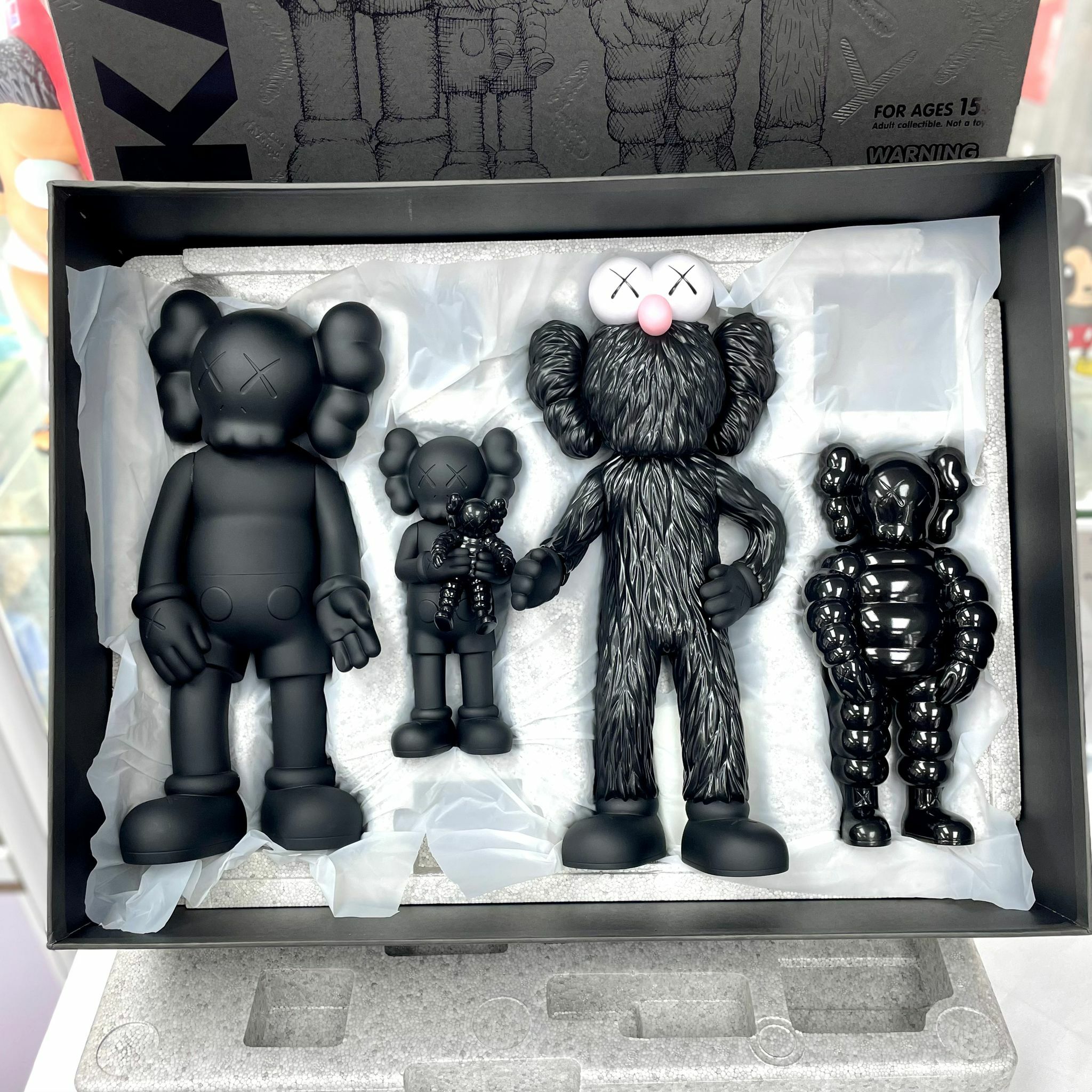 KAWS TOKYO FIRST Kaws Family BLACK Set (OPENED)