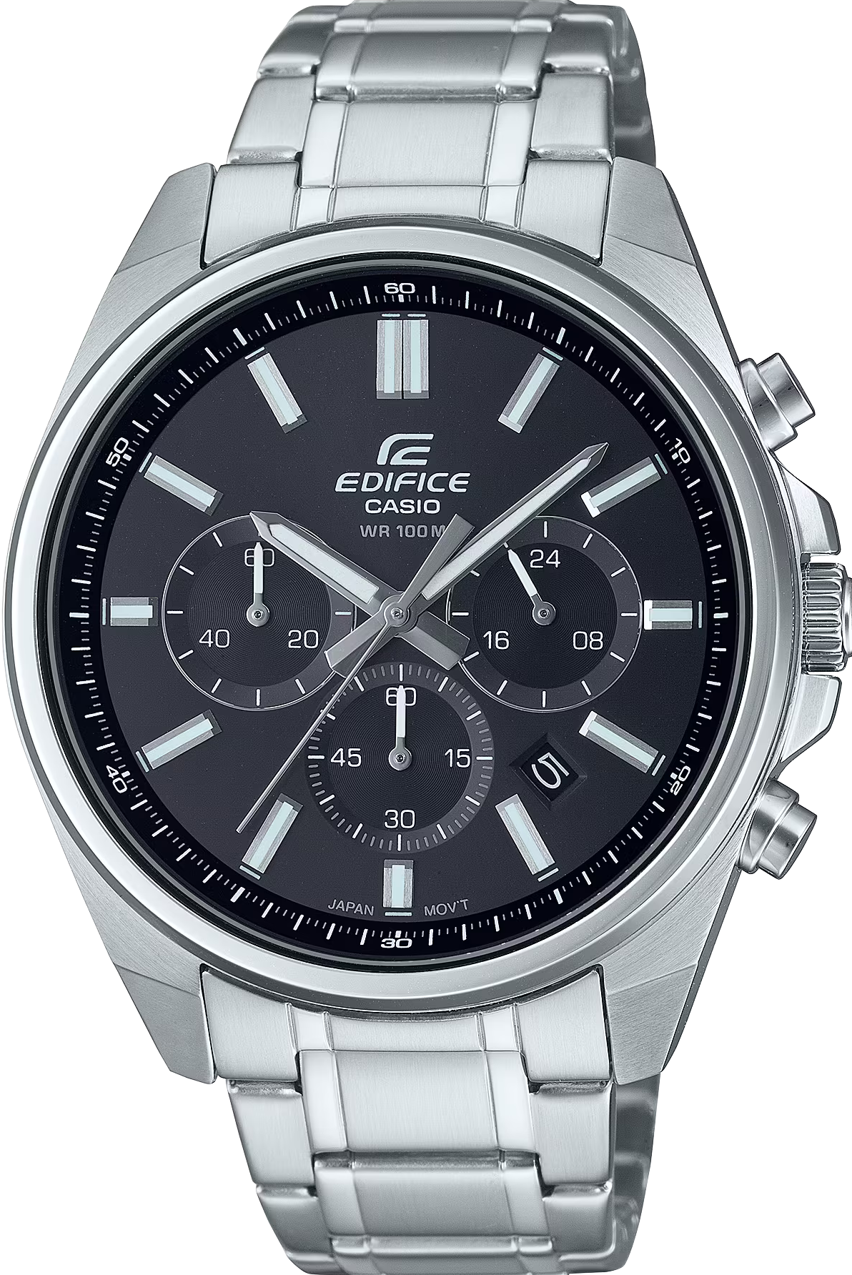 萬年鐘錶 - CASIO EDIFICE 系列  三眼計時男錶 EFV-650D-1AV 錶徑 : 43.5MM