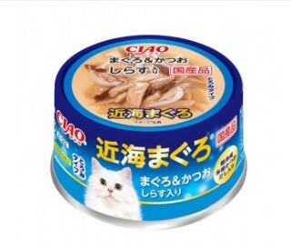 [$216限時優惠]日本CIAO 罐頭 近海鰹魚+白飯魚 80g,A-92 (原箱24罐)