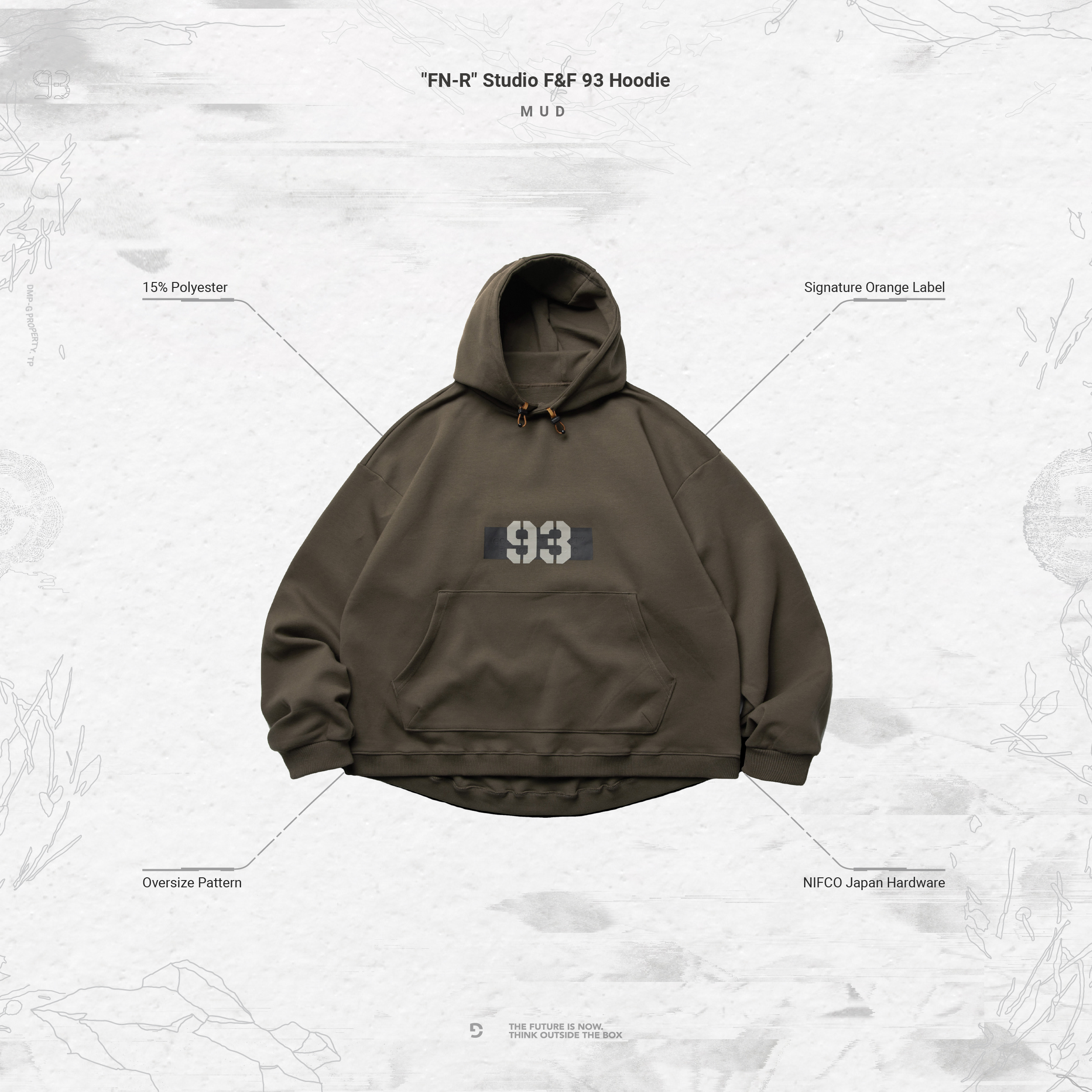 GOOPiMADE “FN-R” Studio F&F 93 Hoodie - Mud
