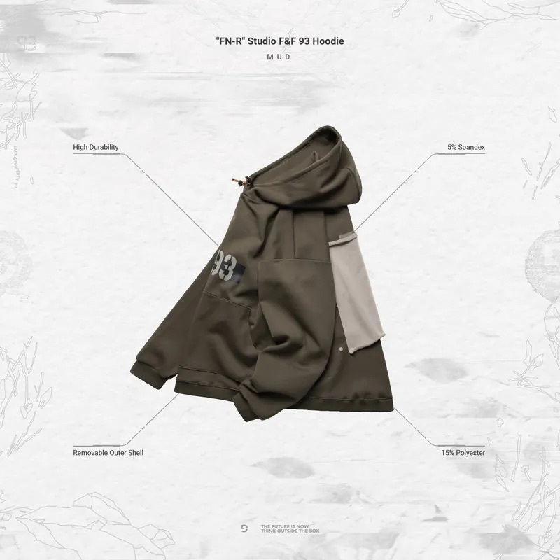 GOOPiMADE “FN-R” Studio F&F 93 Hoodie - Mud