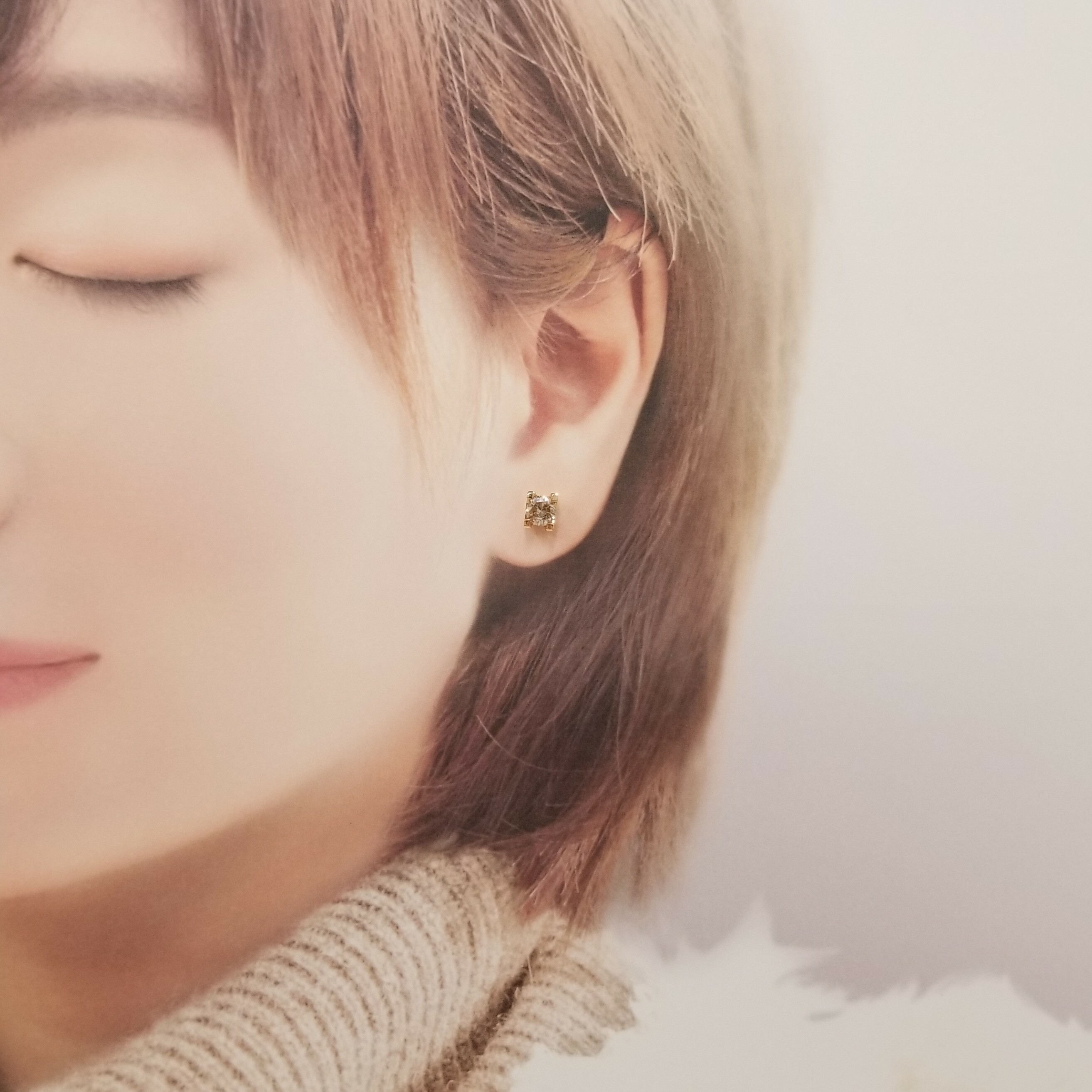 全新18K玫瑰金【主石1卡31份咖啡鑽】耳環