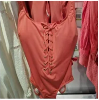 [S] MICHAEL KORS ONE PIECE LACE UP SWIMSUIT,TEA ROSE, MM1L959-TEA ROSE (SMK604)